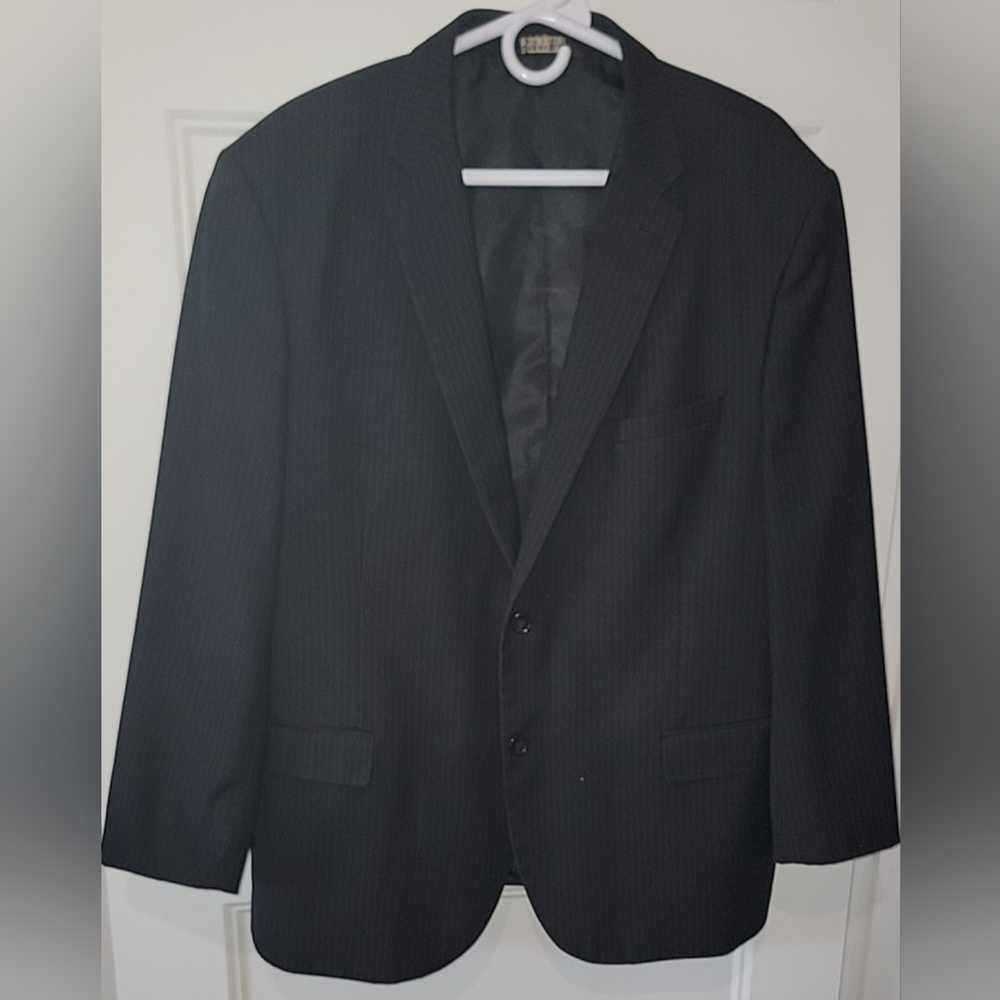 Caravell Men's Classic Black Oxford Pin Striped Blazer